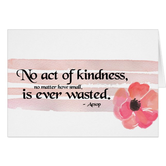 Kindness Rosa Hälsningskort (Framsidan Horizontal)