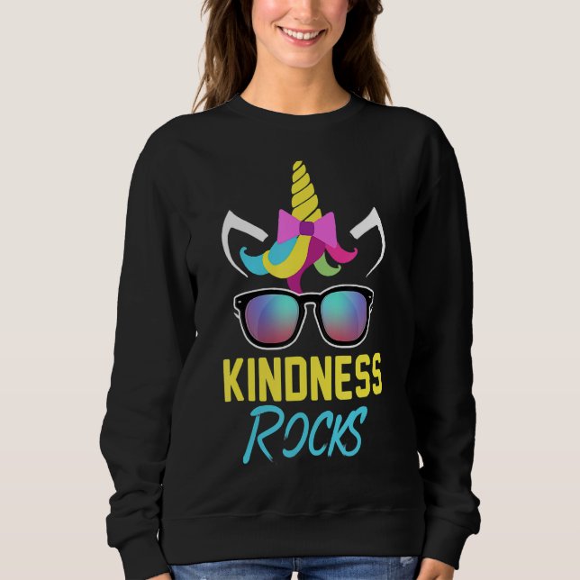 Kindness Sten Anti Bullying Rainbow Unicorn Sungl T Shirt (Framsida)