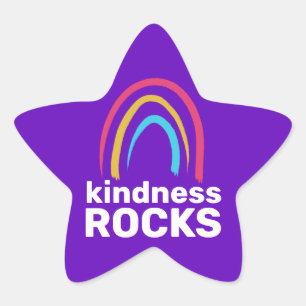 Kindness Sten Rainbow Star Stickers Stjärnformat Klistermärke