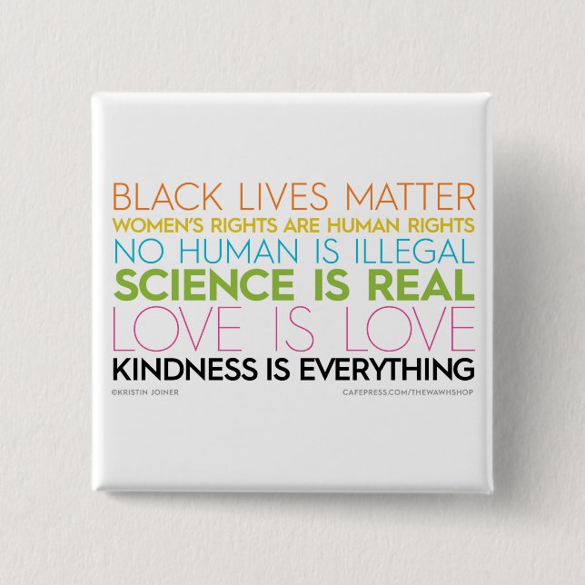 #KindnessIsEverything kvadrerar knäppas Knapp (Framsida)