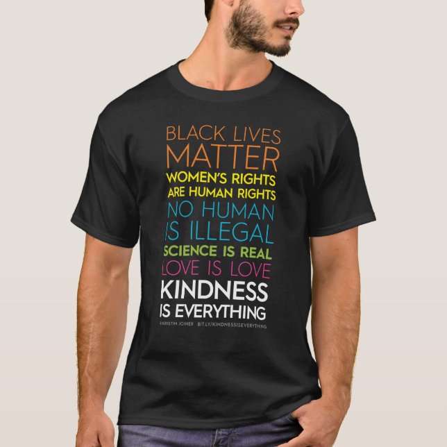 #KindnessIsEverything mörk utslagsplats T Shirt (Framsida)