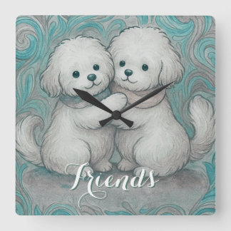 Kindred Paws  Fyrkantig Klocka