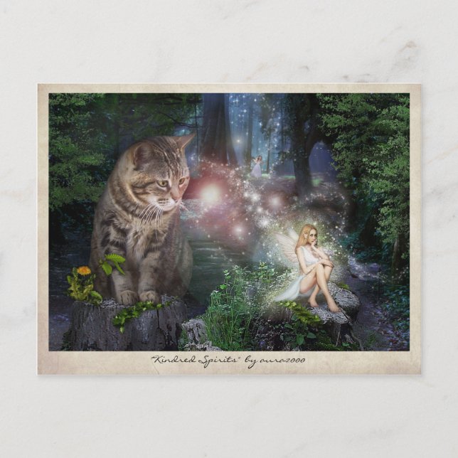 Kindred Spirits 🧚 ‍ ♀️ 😽 Vykort (Framsida)