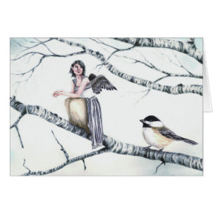 "Kindreds - Chickadee" vid Deanna Bach konst Hälsningskort