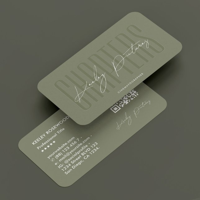 Kinematograf - fotograf Sage Modern Visitkort (Cinematographer Photographer Sage Modern Business Card
)