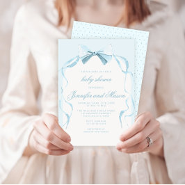 Kinerduschen i pojke, blått armband inbjudningar