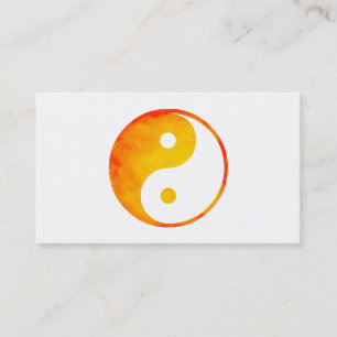 Kines för Yin Yang orange- och gultvattenfärg Visitkort