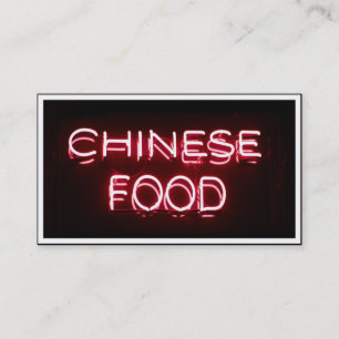 KINESE FOOD - Red Neon Sign Visitkort