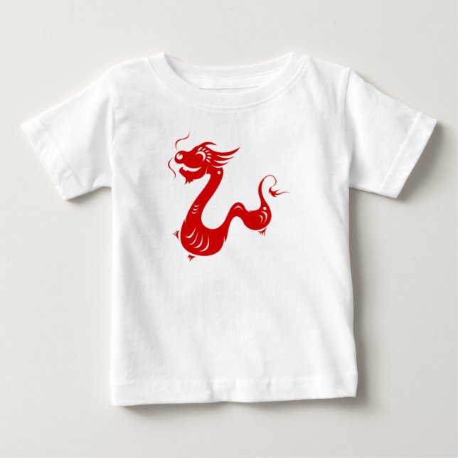KINESE ZODIAC DRAGON PAPERCUT ILLUSTRATION TEE (Framsida)