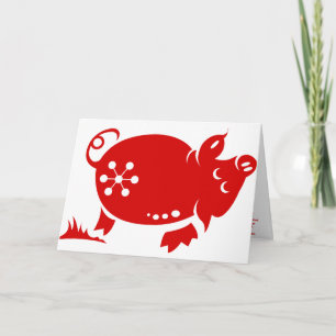 KINESE ZODIAC GRIS PAPPERCUT ILLUSTRATION HELGKORT