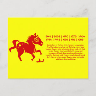 KINESE ZODIAC HORSE PAPERCUT ILLUSTRATION VYKORT