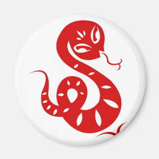 KINESE ZODIAC PAPERCUT SNAKE ILLUSTRATED SHIRT MAGNET