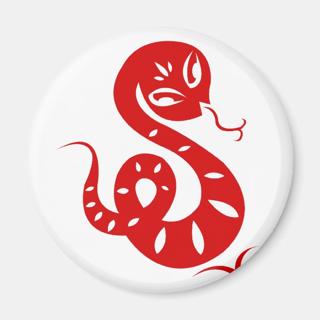 KINESE ZODIAC PAPERCUT SNAKE ILLUSTRATED SHIRT MAGNET (Framsidan)