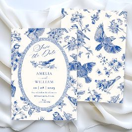 Kineseri botanisk blomster fågel  spara datumet