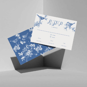 Kineseri Delft Blå Fåglar Vår RSVP-kort OSA Kort
