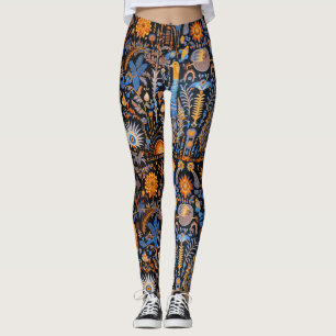 Kineseri exotiska fåglar botaniskt mönster (10) leggings