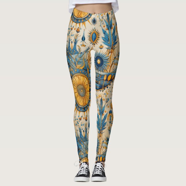 Kineseri exotiska fåglar botaniskt mönster (1) leggings (Framsida)