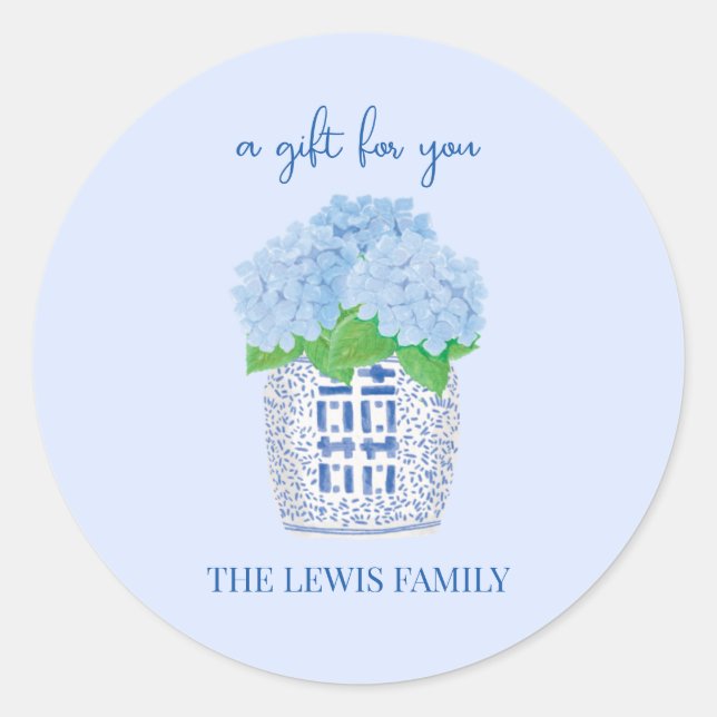 Kineseri Hydrangea Present Klistermärke (Framsida)