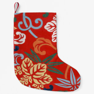 Kineseri Röd Hawaiiansk Blommig Japansk Kimono Liten Julstrumpa