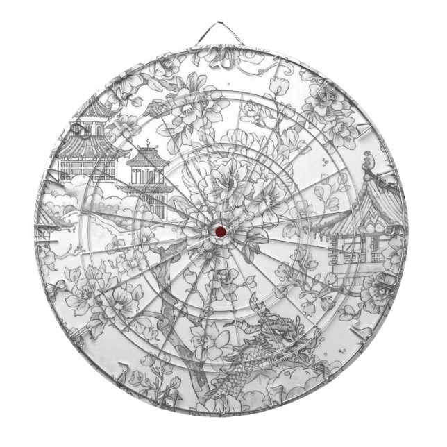 Kineseri Toile Drak Sakura Prydnad Darttavla (Framsidan)