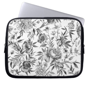 Kineseri Vattenfärg Blommig Botanisk Målning Laptop Fodral