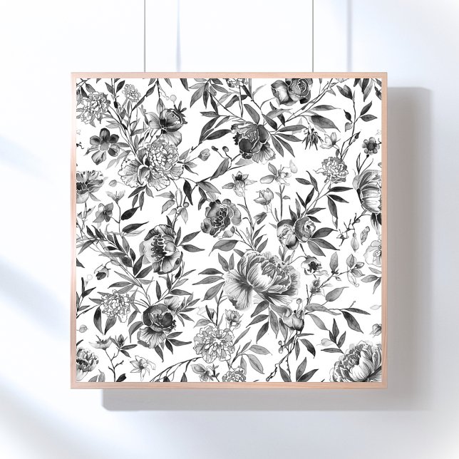 Kineseri Vattenfärg Blommig Botanisk Målning Poster (Skapare uppladdad)