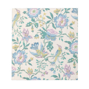Kineseri Vintage Fågel Blommig Pastell Mönster Anteckningsblock