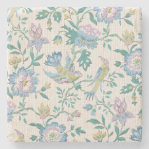 Kineseri Vintage Fågel Blommig Pastell Mönster Stenunderlägg