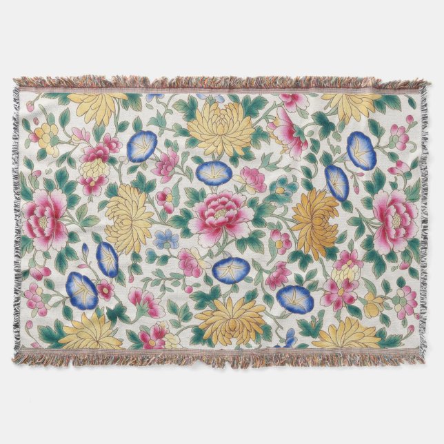 Kineserimöbel Blommig Chintz  Filt (Framsidan)