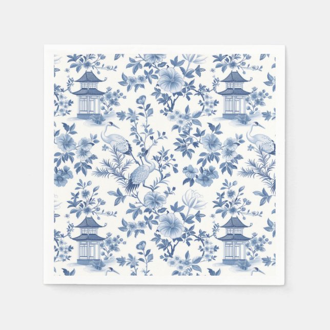 Kineseriserade blomsterpappersservetter, Asiatisk  Pappersservett (Framsidan)
