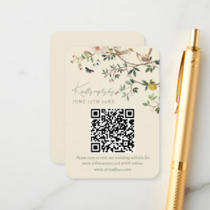 Kinesiserie Bröllopswebbplats RSVP QR-kod Tilläggskort
