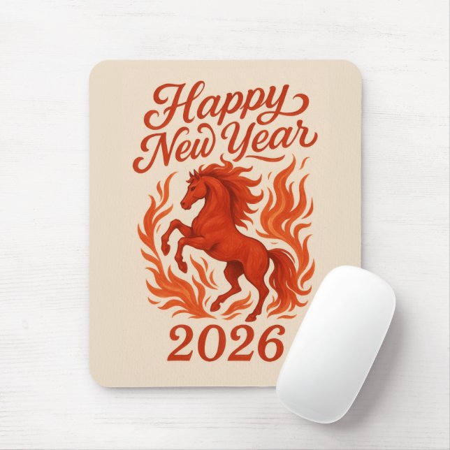 Kinesisk 2026 Eldig Häst Musmatta (Med mus)
