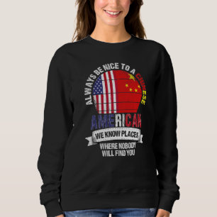 Kinesisk-amerikaner Vi vet Platser där Kina Flagga T Shirt