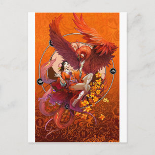 Kinesisk anda i Phoenix w Chinese Elemental Vykort