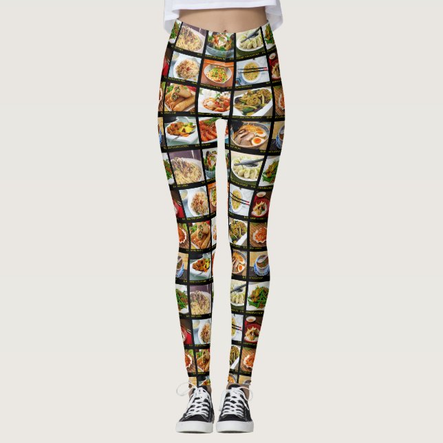 Kinesisk anslagstavla för Restaurant-fotomeny Leggings (Framsida)