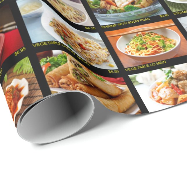 Kinesisk anslagstavla för Restaurant-fotomeny Presentpapper (Rullad Hörn)