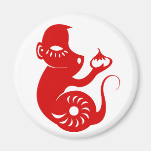 KINESISK APAILLUSTRATION FÖR ZODIAC PAPERCUT MAGNET