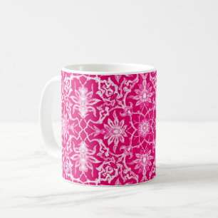 Kinesisk art nouveau Tile - Fuchsia Rosa Kaffemugg