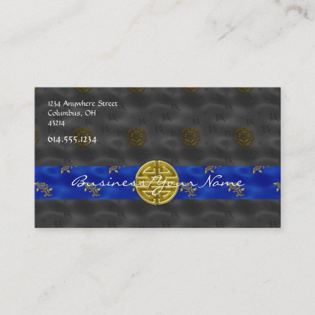 Kinesisk asiat mönstrad visitkort för design 2 (Framsida)