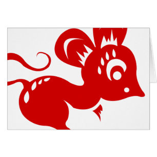 Kinesisk astrologiråttaillustration hälsningskort