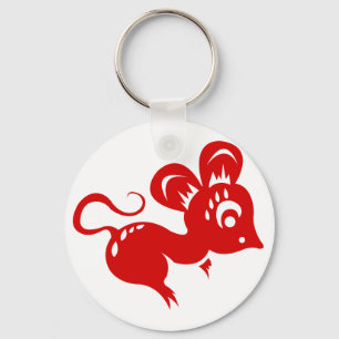 Kinesisk astrologiråttaillustration nyckelring