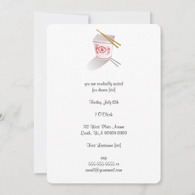 Kinesisk återgivningsbox inbjudningar (Framsida)