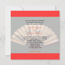 Kinesisk bamboo och silke fläkt Christian bröllop Inbjudningar