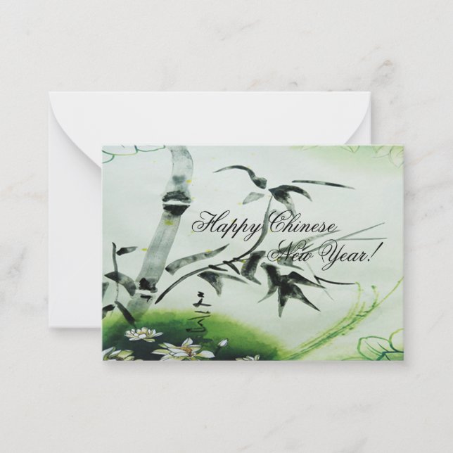 Kinesisk bambu vid färgning av Stil Anteckningskort (Framsida)