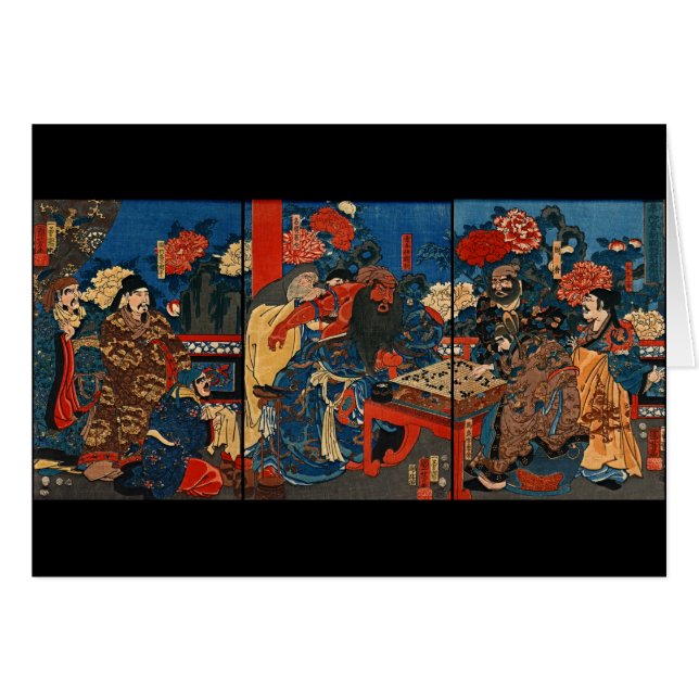 Kinesisk Baron Kan-u 1853 Hälsningskort (Framsidan Horizontal)