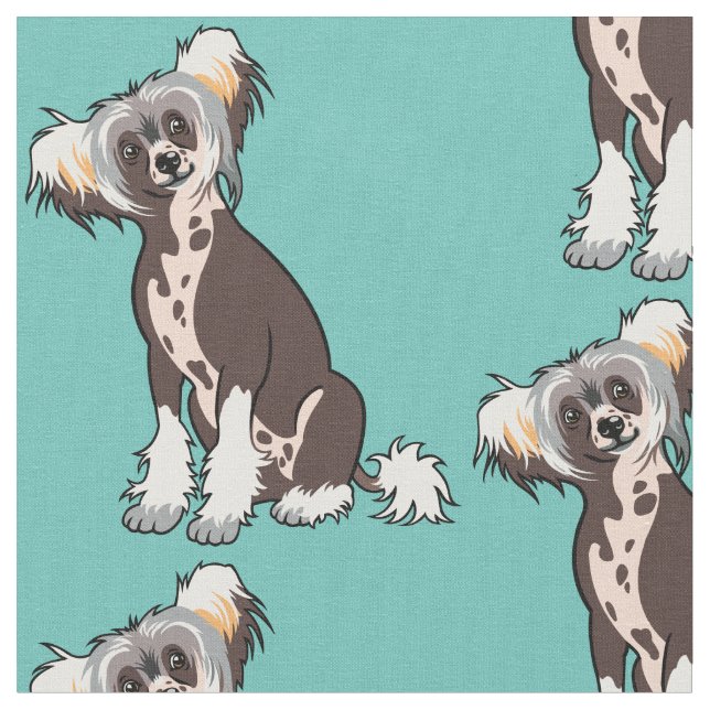 Kinesisk bestred Hund Fabric Tyg (Närbild)