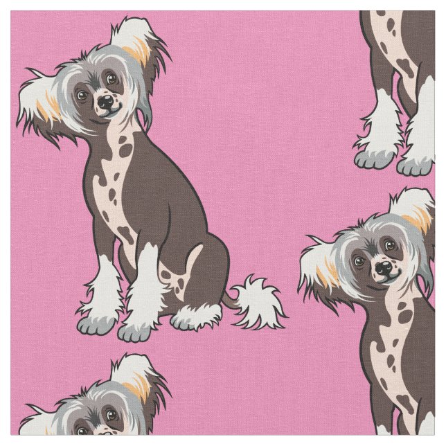 Kinesisk bestred Hund Fabric Tyg (Närbild)