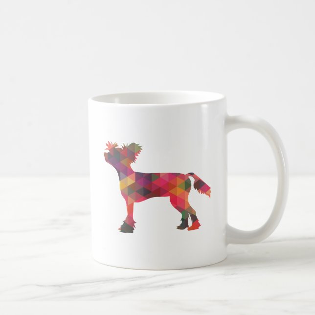 Kinesisk bestred Hund Geometric Mönster Silhouette Kaffemugg (Höger)
