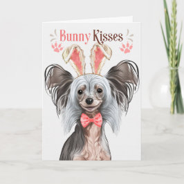 Kinesisk bestred Hund i Bunny Öron för Påsk Helgkort