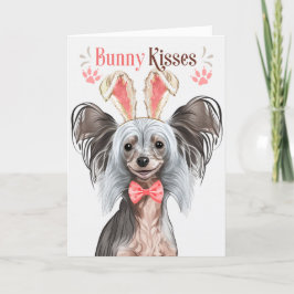 Kinesisk bestred Hund i Bunny Öron för Påsk Helgkort